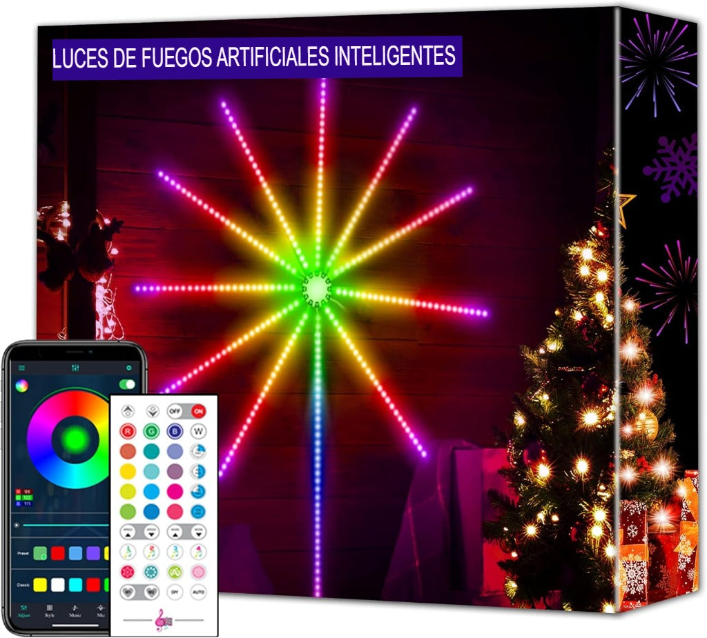 Luces Inteligentes Gigantes con Sensor de Sonido - Efecto Fuegos Artificiales R