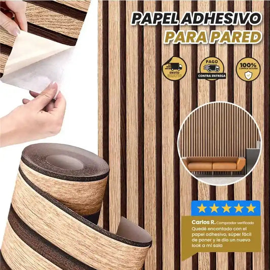 Papel Tapiz Diseño Madera 3D - DecorHome™