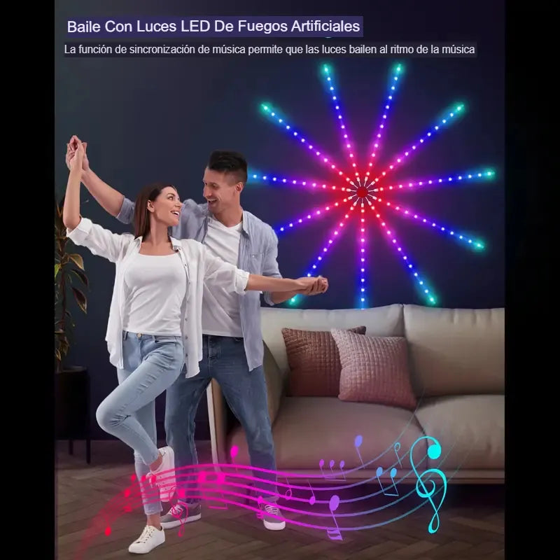 Luces Inteligentes Gigantes con Sensor de Sonido - Efecto Fuegos Artificiales R