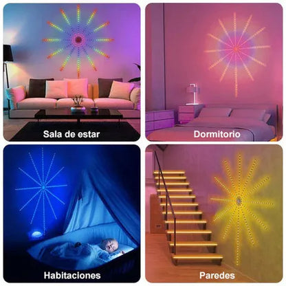 Luces Inteligentes Gigantes con Sensor de Sonido - Efecto Fuegos Artificiales R