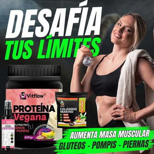 Proteina Vegana 🎁 Gratis  Colágeno +  Aceite Reafirmante